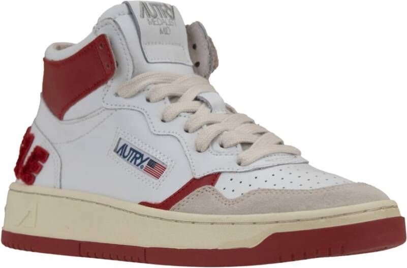 Autry Leren Vetersneakers voor Dames White Dames