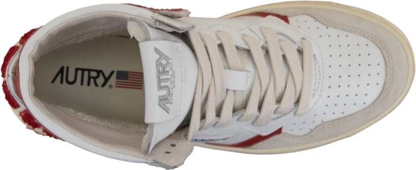 Autry Leren Vetersneakers voor Dames White Dames