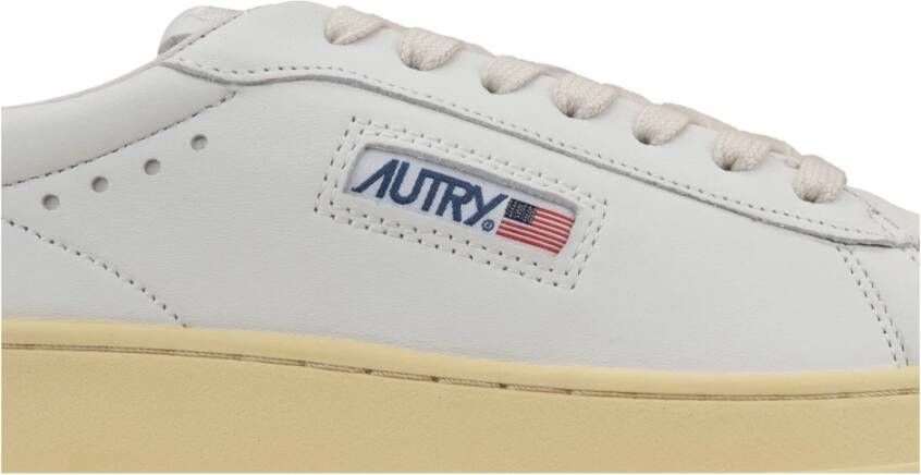Autry Leren Vetersneakers voor Dames White Dames