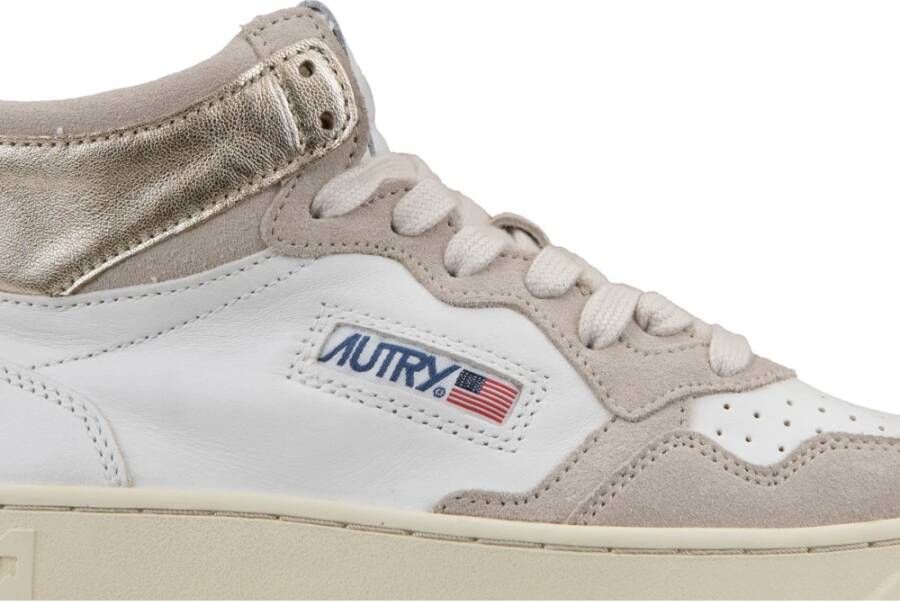 Autry Leren Vetersneakers voor Dames White Dames