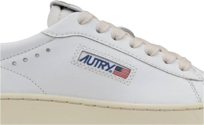 Autry Leren Vetersneakers voor Dames White Dames