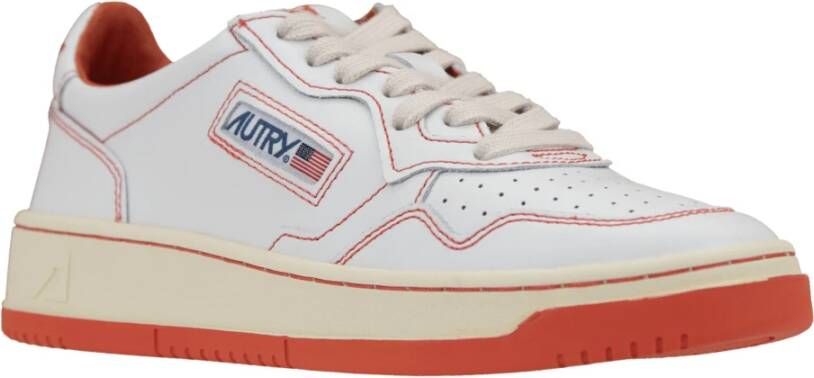 Autry Leren Vetersneakers voor Dames White Dames