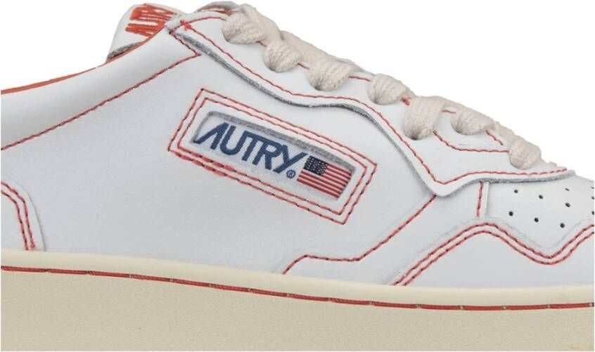 Autry Leren Vetersneakers voor Dames White Dames