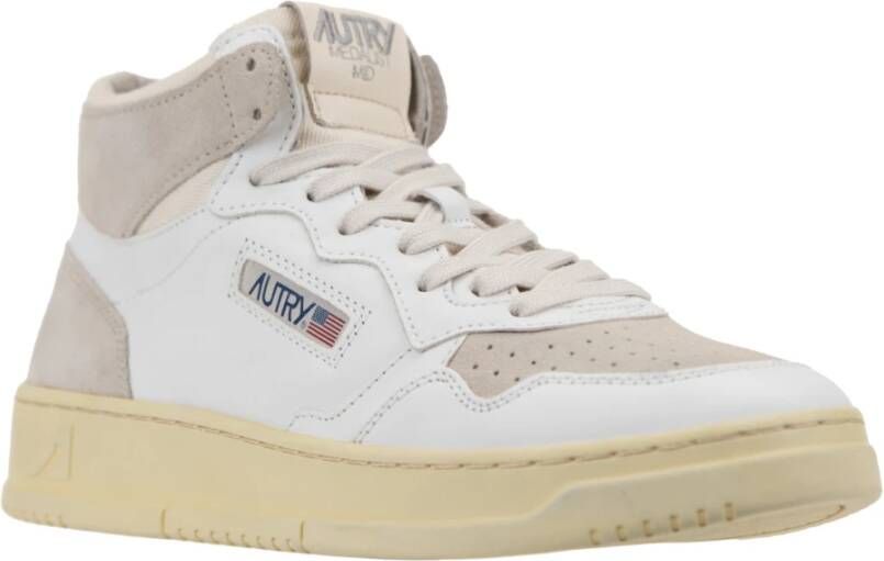 Autry Leren Vetersneakers voor Heren White Heren