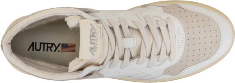 Autry Leren Vetersneakers voor Heren White Heren