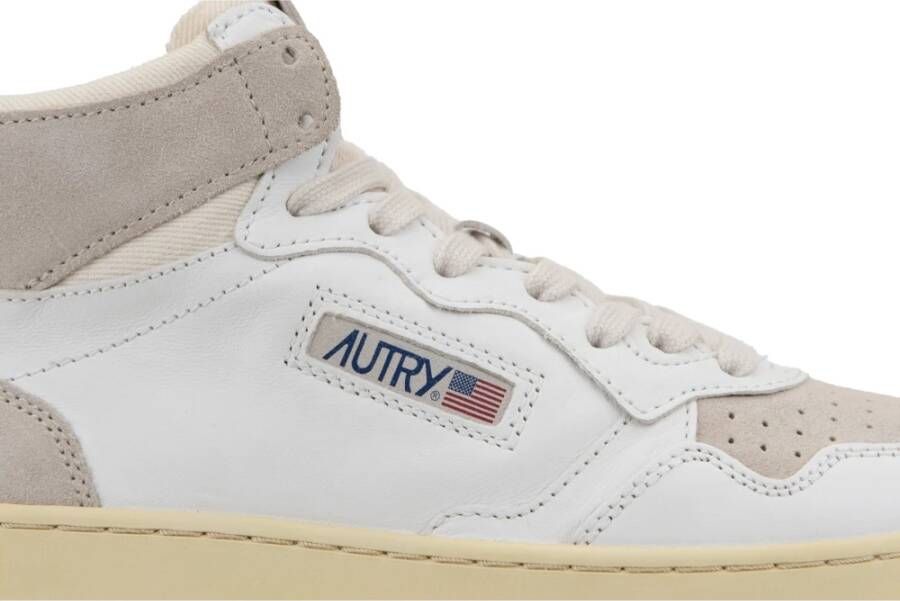 Autry Leren Vetersneakers voor Heren White Heren