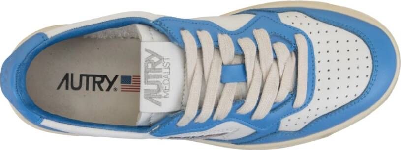 Autry Leren Vetersneakers voor Vrouwen Blue Dames