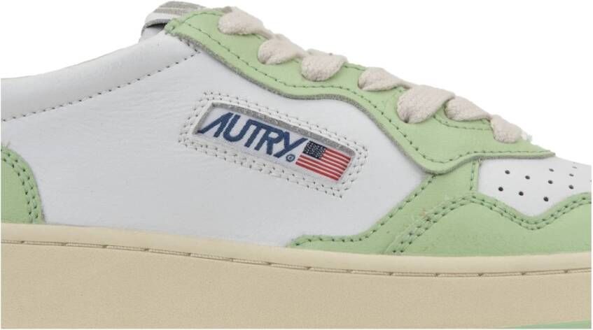 Autry Leren Vetersneakers voor Vrouwen Green Dames