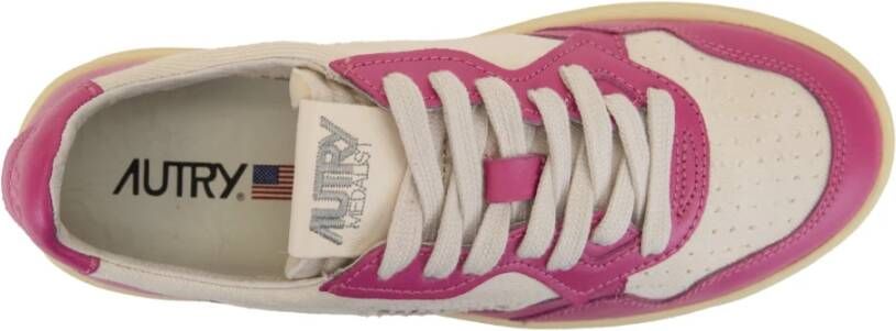 Autry Leren Vetersneakers voor Vrouwen Pink Dames