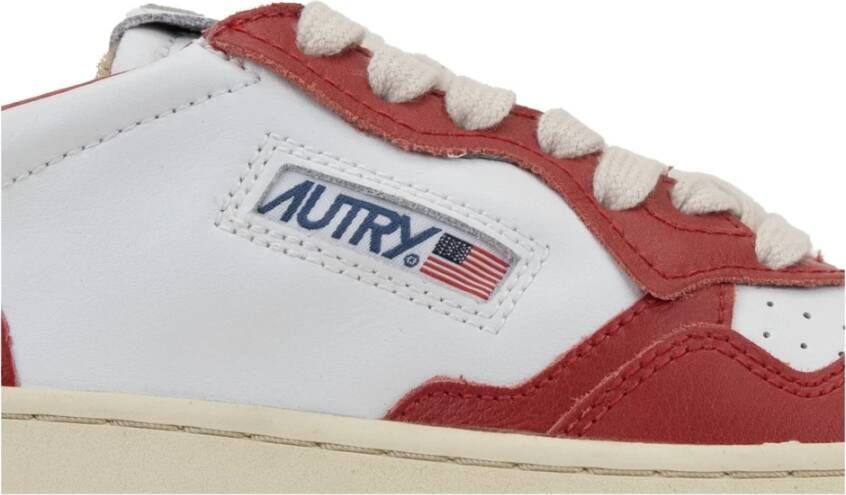 Autry Leren Vetersneakers voor Vrouwen Red Dames