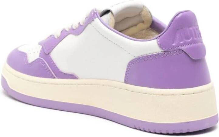 Autry Lila en witte leren sneakers Purple Dames