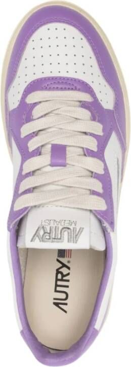 Autry Lila en witte leren sneakers Purple Dames