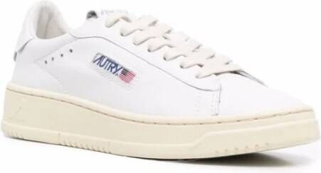 Autry Logo-Print Witte Leren Sneakers White Dames