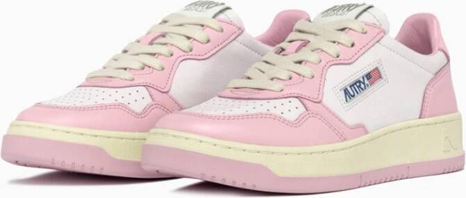 Autry Witte Roze Medalist Lage Sneakers Multicolor Dames