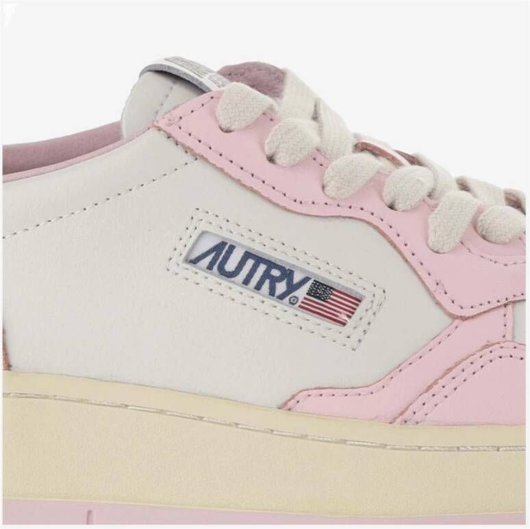 Autry Witte Roze Medalist Lage Sneakers Multicolor Dames
