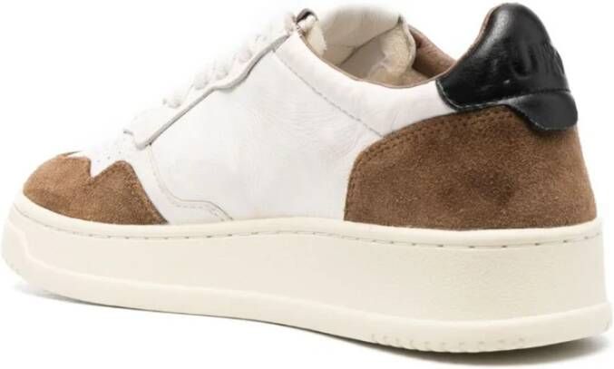 Autry Medalist Low Leren en Suède Sneakers Bruin Dames