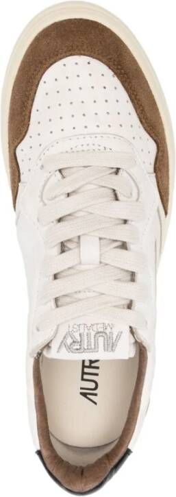 Autry Medalist Low Leren en Suède Sneakers Bruin Dames