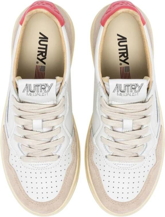 Autry Medalist Low Leren Suède Sneakers White Dames