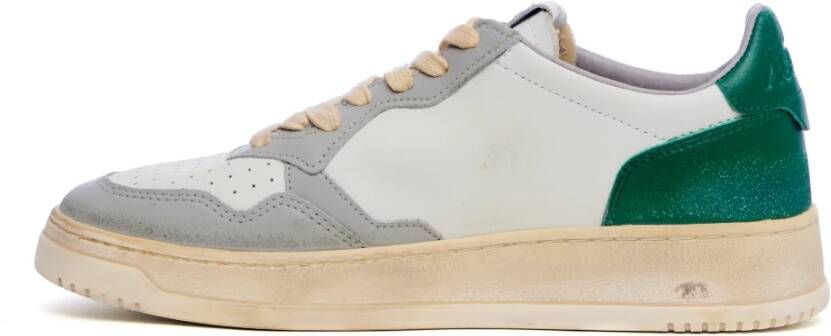 Autry Medalist Low Sneakers Wit Groen Grijs