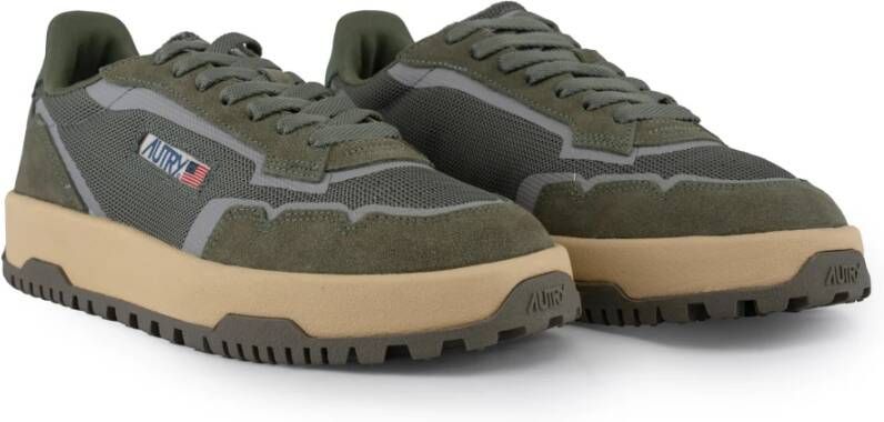 Autry Mesh en Suède Sneakers Green Heren