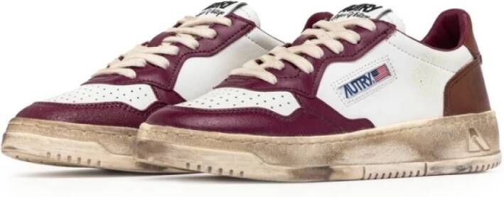 Autry Met de hand gemaakte witte en bordeauxrode sneakers Multicolor Dames