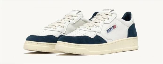 Autry Oceaanblauwe Leren Sneakers White Heren