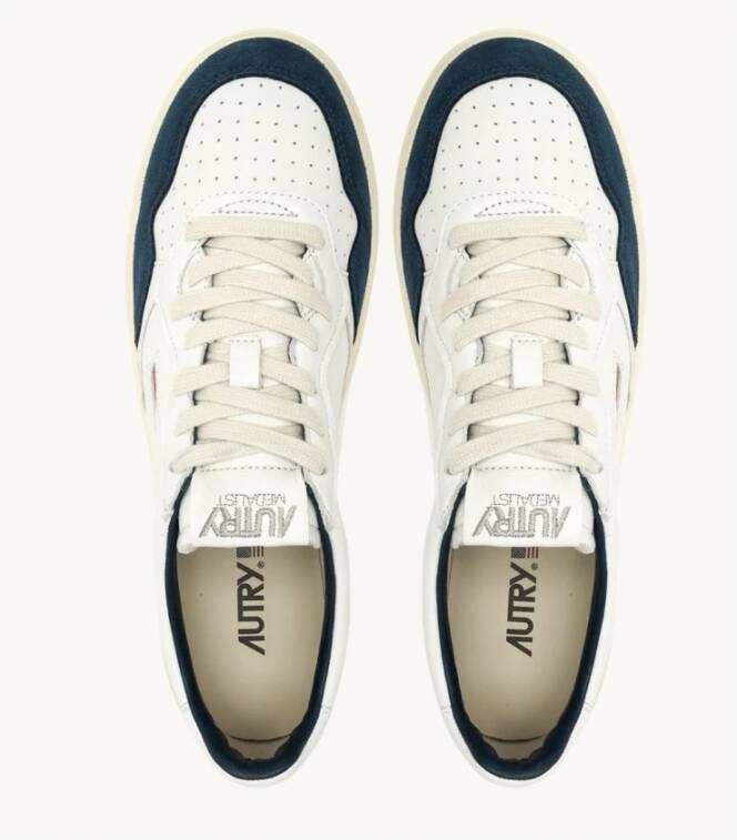 Autry Oceaanblauwe Leren Sneakers White Heren