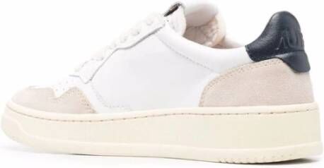 Autry Witte Leren Logo-Patch Veterschoenen White Dames