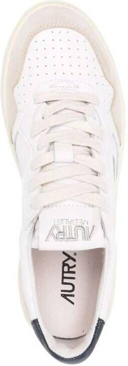 Autry Witte Leren Logo-Patch Veterschoenen White Dames