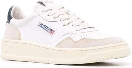Autry Witte Leren Logo-Patch Veterschoenen White Dames