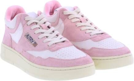 Autry Leren Mid-Top Sneakers Roze Dames