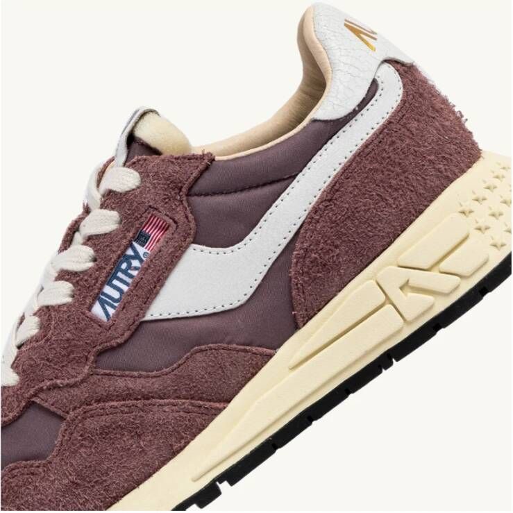 Autry Paarse Nylon en Suède Sneakers
