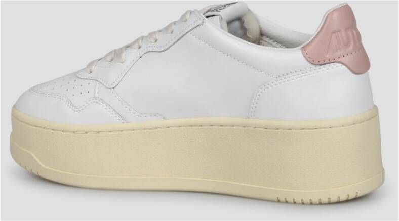 Autry Platform Sneakers in Koeienhuid Leer White Dames
