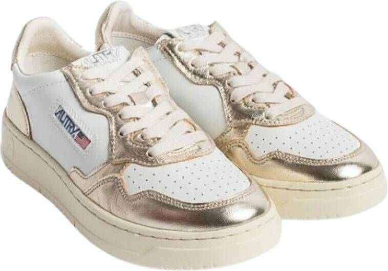 Autry Platinum Witte Leren Lage Sneakers