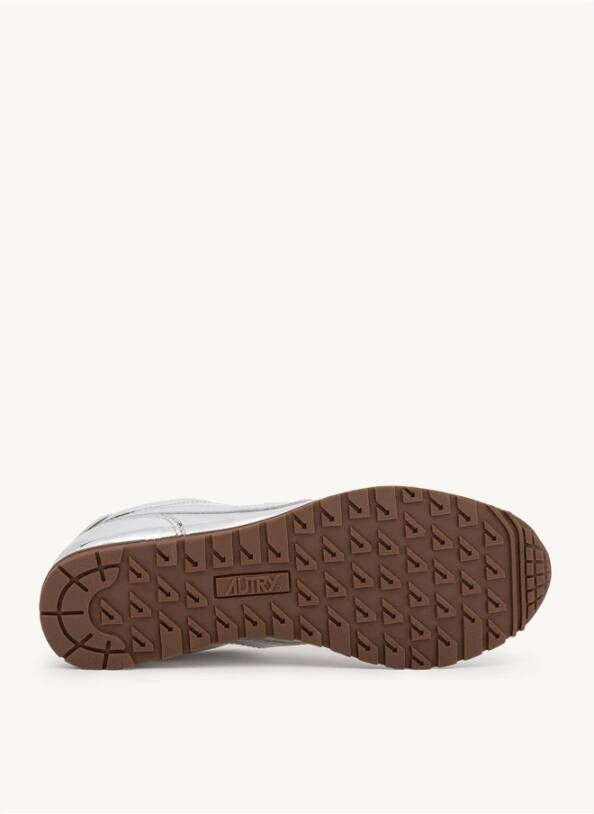 Autry Low-Top Sneakers Front Lace Sneakers In Bright Yellow And Shiny Sil in grijs - Foto 3