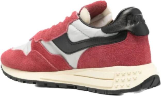 Autry Rode en Zwarte Suède Sneakers Multicolor Dames