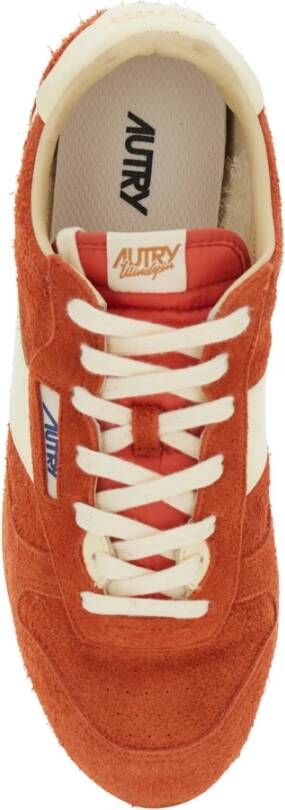 Autry Rode Lage Top Sneakers Ronde Neus