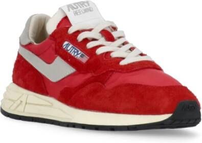 Autry Rode sneakers van pebbled leer voor heren Red Heren
