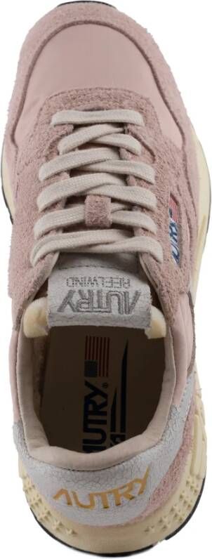 Autry Roze en witte suède sneakers Pink Dames