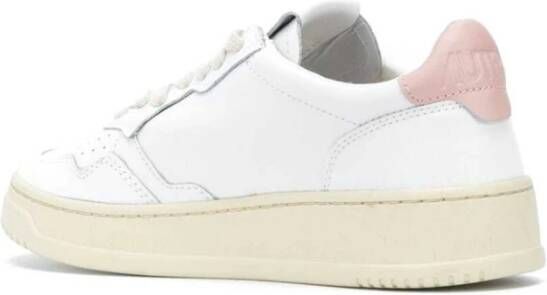 Autry Roze Lage Top Leren Sneakers Vrouw