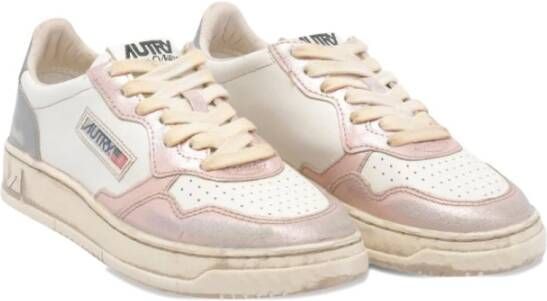 Autry Roze Leren Sneakers voor Vrouwen