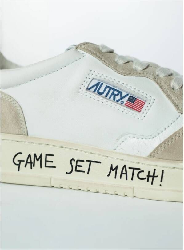 Autry Medalist Suede Game Set Match Sneakers Beige Heren