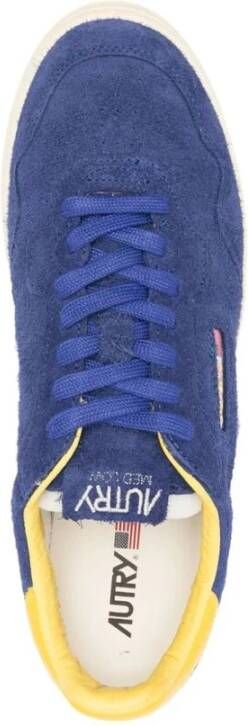 Autry Blauw Geel Suède Sneaker Flatform Blue Heren