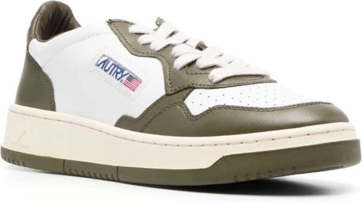 Autry Medalist Low Bi-Color Leren Sneakers Groen Dames