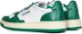 Autry Witte Groene Leren Sneakers met Geperforeerde Neus Green - Thumbnail 4