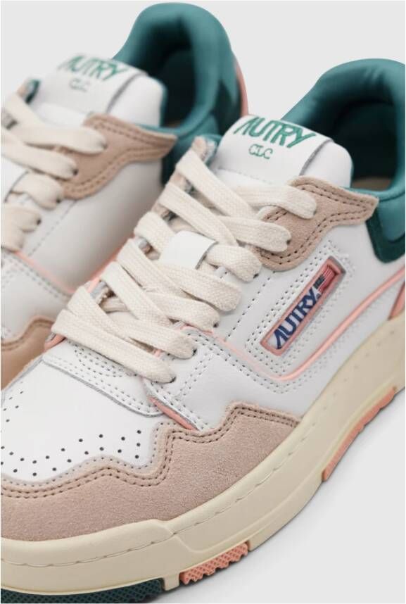 Autry Lage Sneaker Wit Grijs Roze met Logo Applicatie Meerkleurig Dames