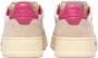Autry Vintage Stijl Lage Top Leren Sneakers in Wit Zand Roze White Dames - Thumbnail 3