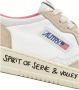 Autry Vintage Stijl Lage Top Leren Sneakers in Wit Zand Roze White Dames - Thumbnail 8