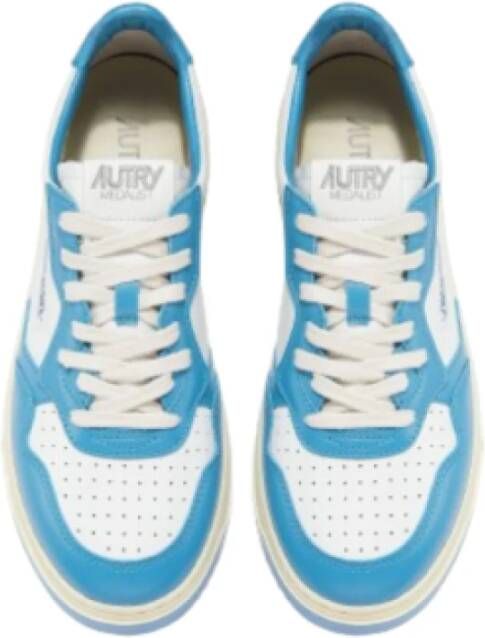 Autry Witte & Blauwe Leren Sneakers Multicolor Dames