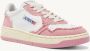 Autry Tweekleurige leer- en stoffen medaillewinnaar sneakers Roze Dames - Thumbnail 3